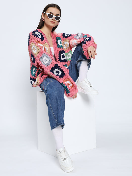 Chioma Bohemian Pink Cardigan
