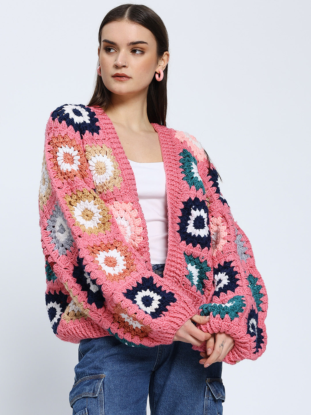 Chioma Bohemian Pink Cardigan