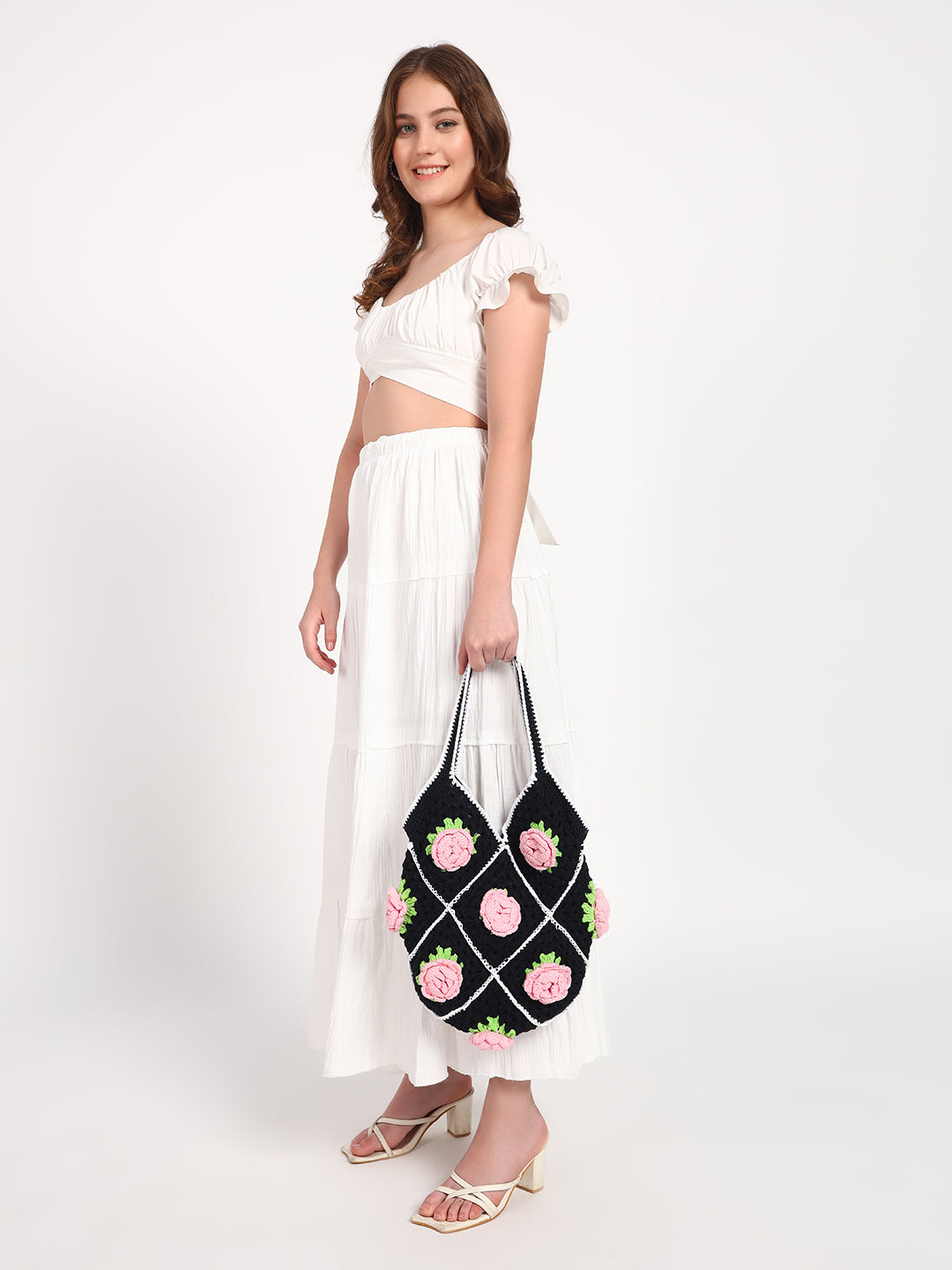 Midnight Bloom Crochet Handmade Bag