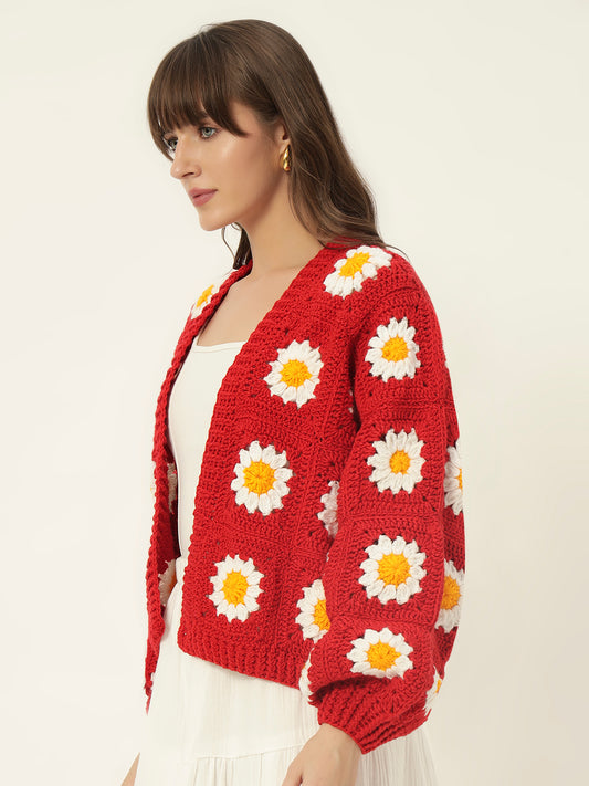 Molly Picnic Cardigan - Red