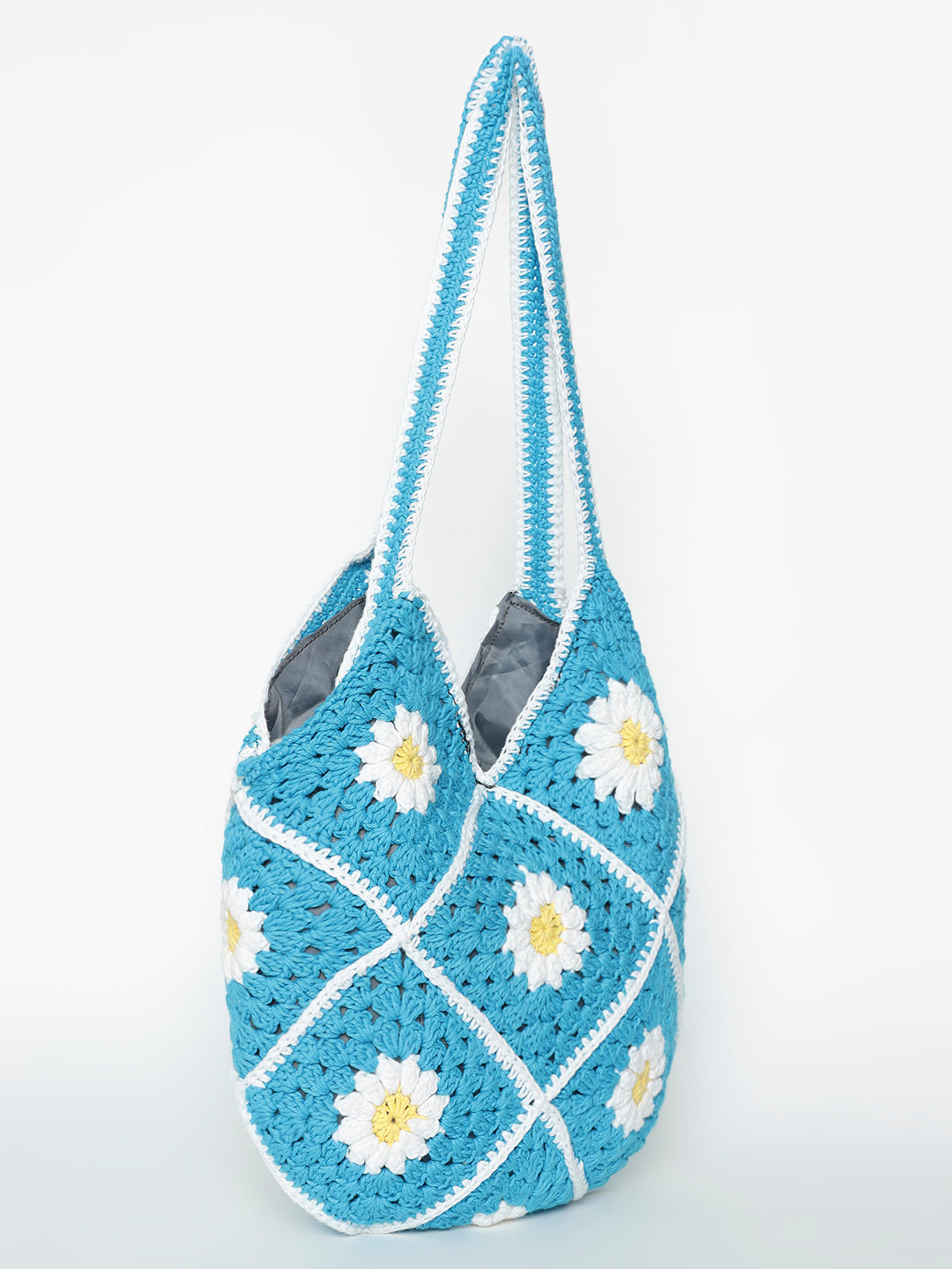 Lina Crochet Handmade Handbag - BlueWhite