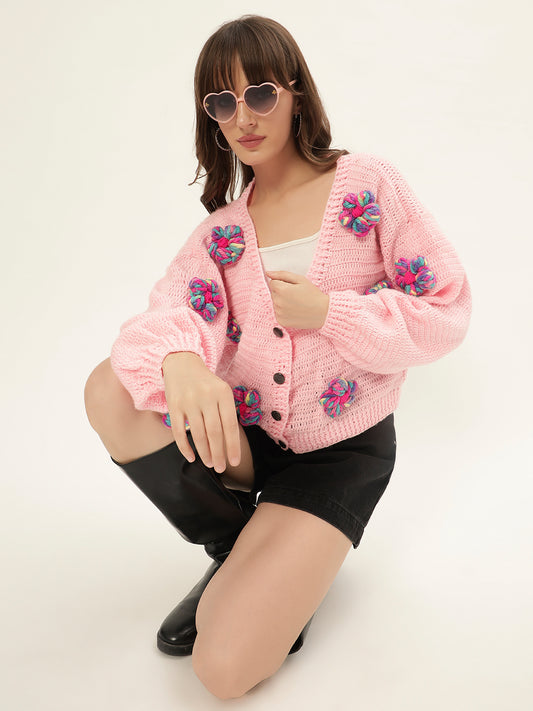 Metta Multipink Daisy cardigan