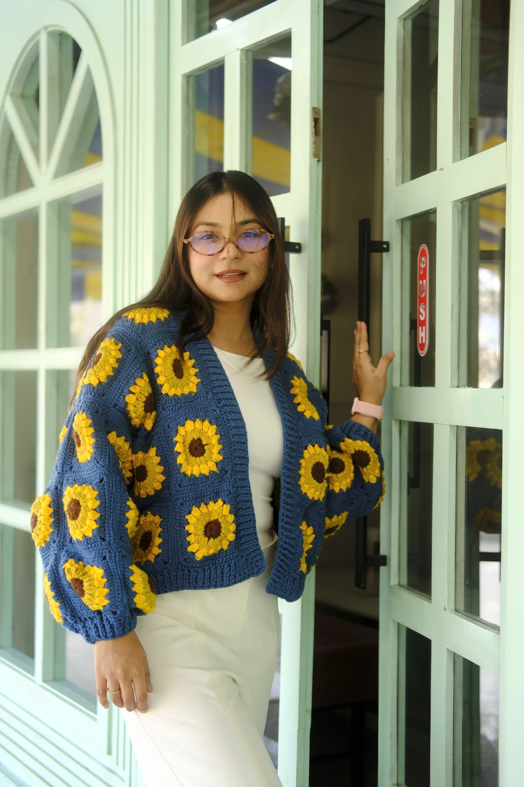 Teal Blue Picnic Cardigan
