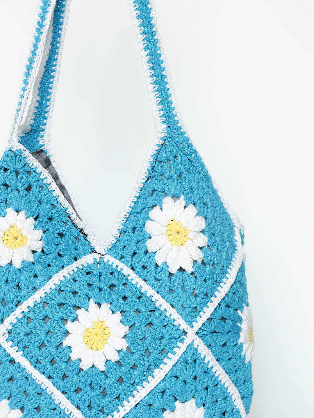 Lina Crochet Handmade Handbag - BlueWhite