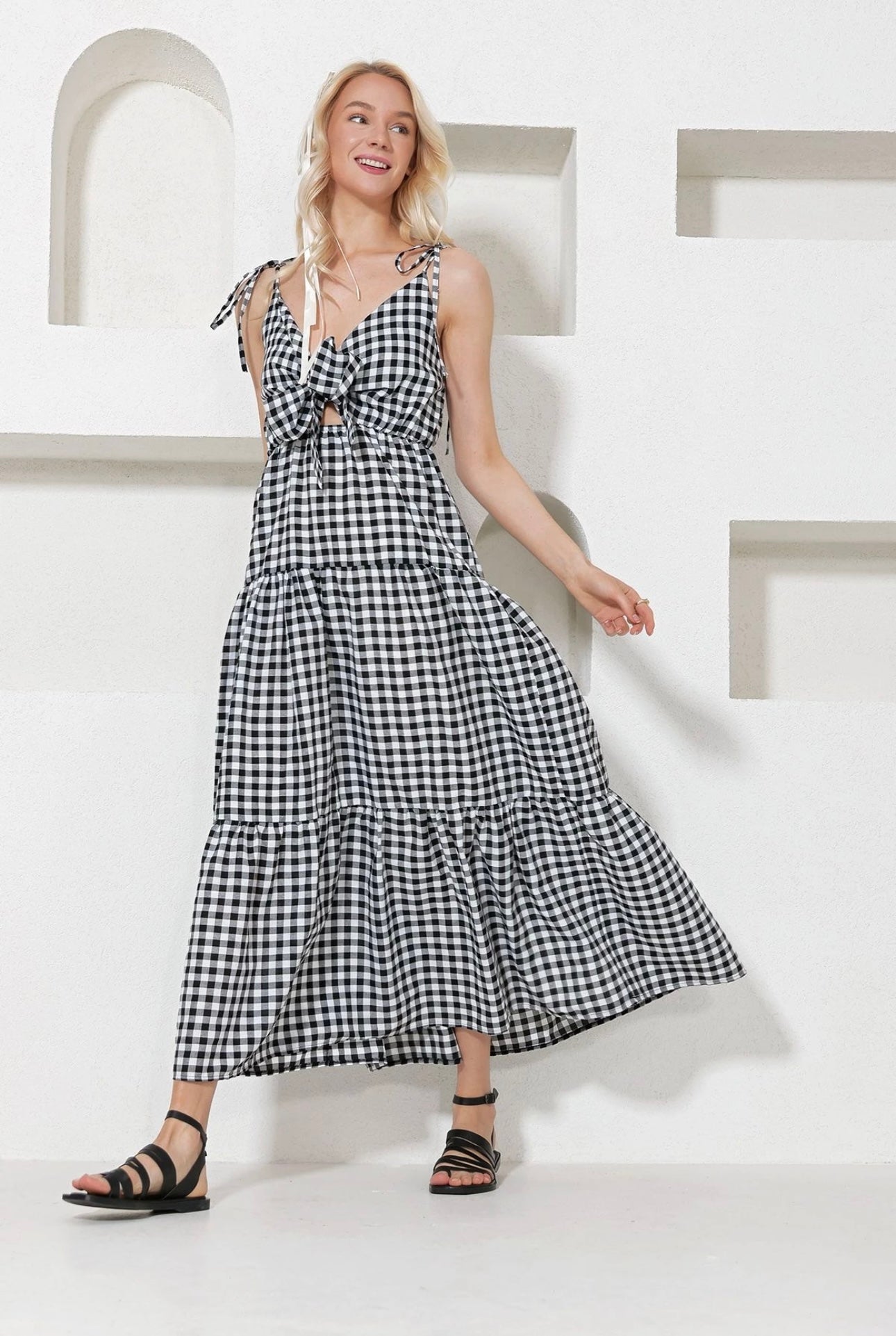 Cady gingham Maxi Dress