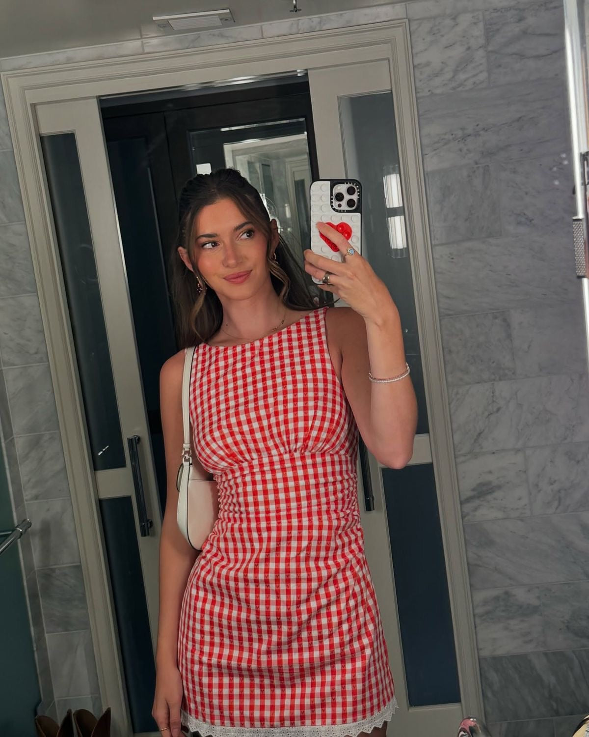 Madeleine Red Gingham Dress