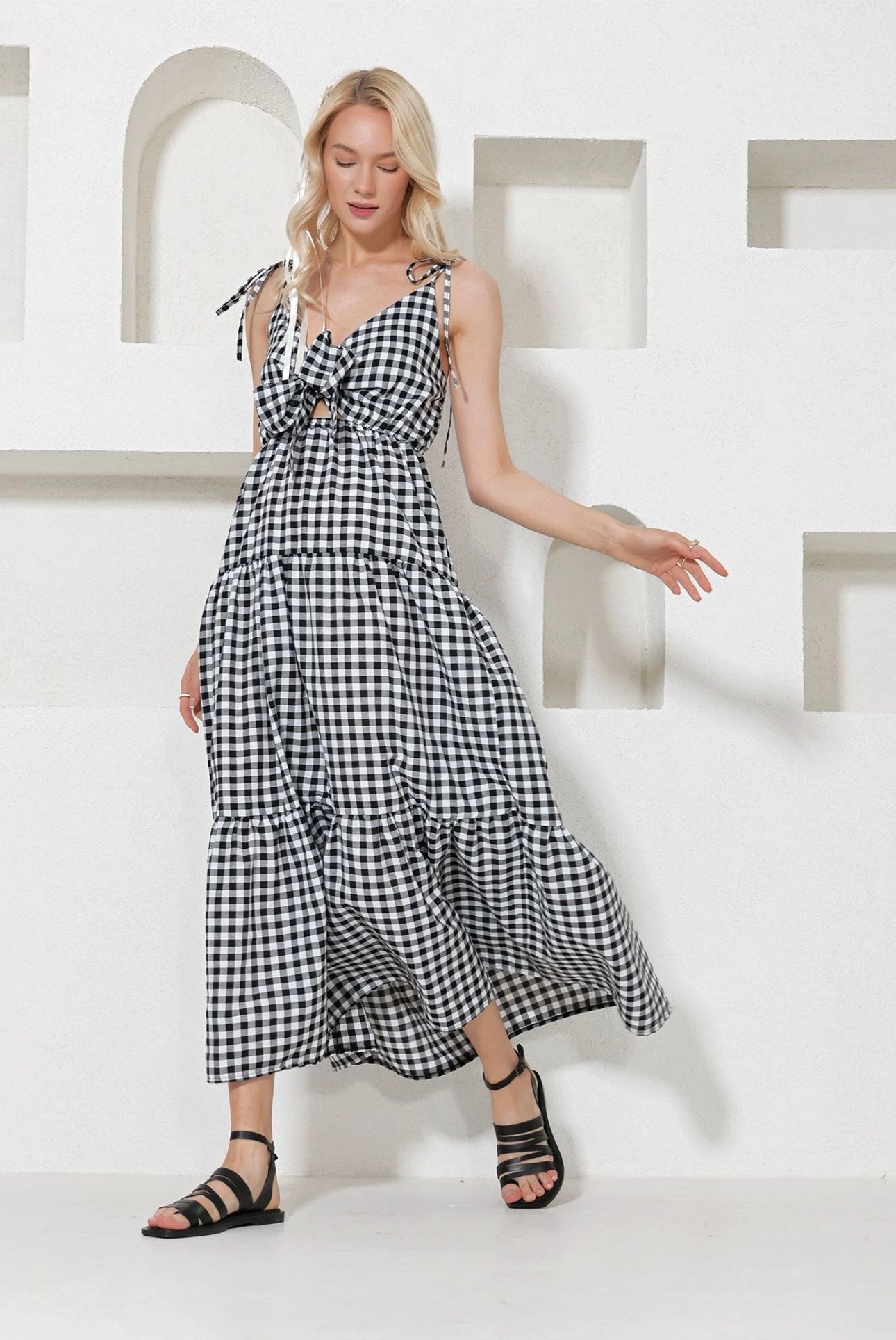 Cady gingham Maxi Dress