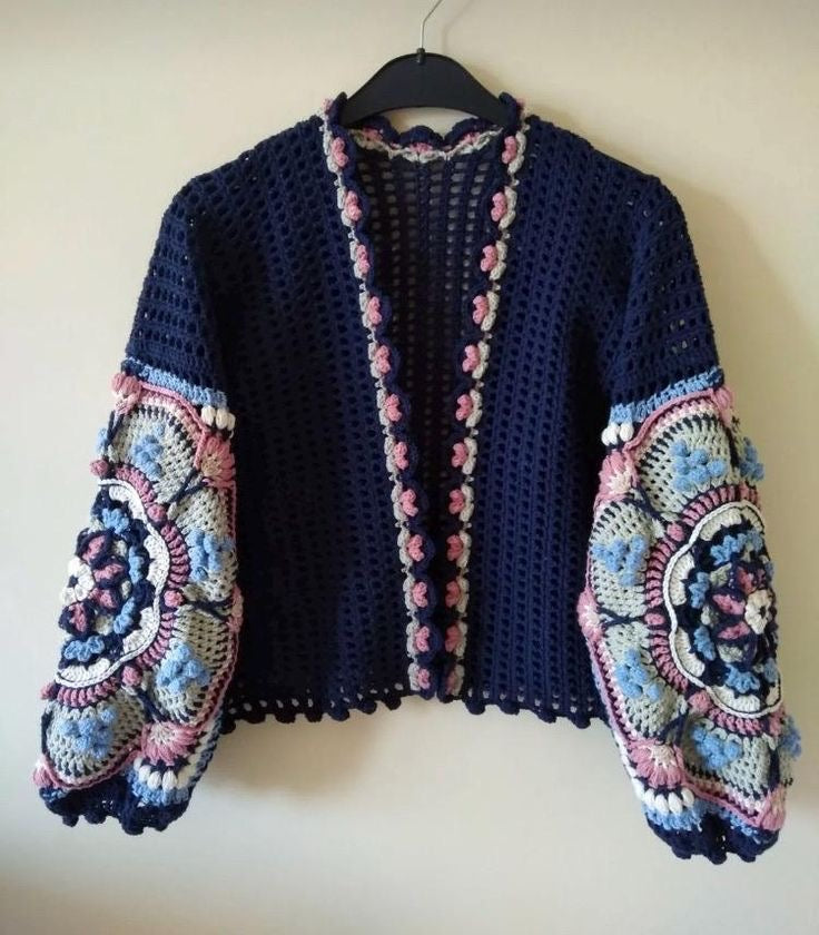 Intarsia Cardigan - NavyBlue