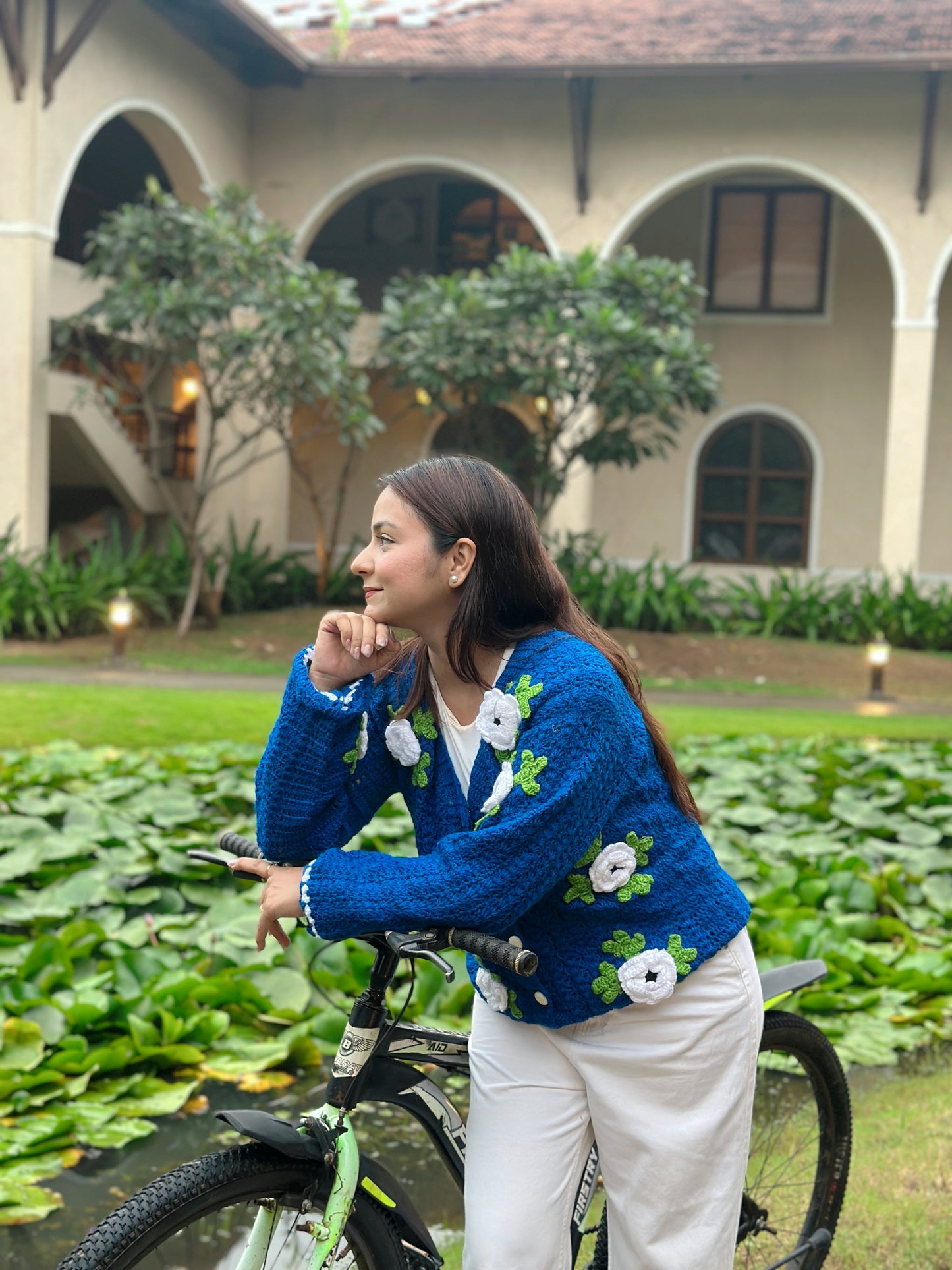 Aria Blue Handmade Cardigan