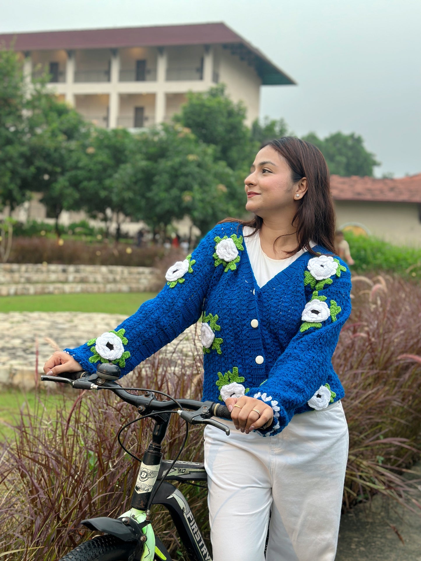 Aria Blue Handmade Cardigan