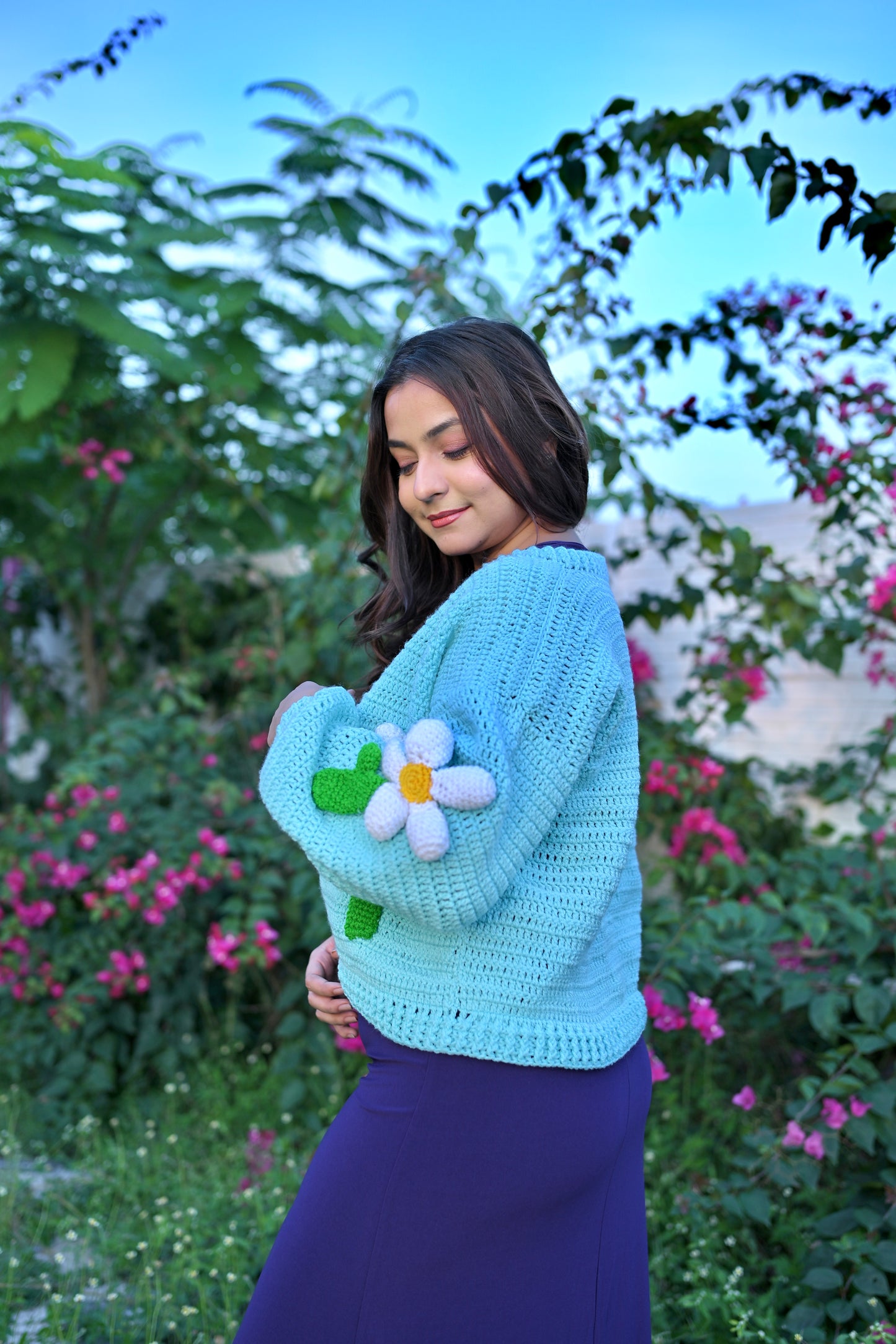 Big Daisy Flower Cardigan