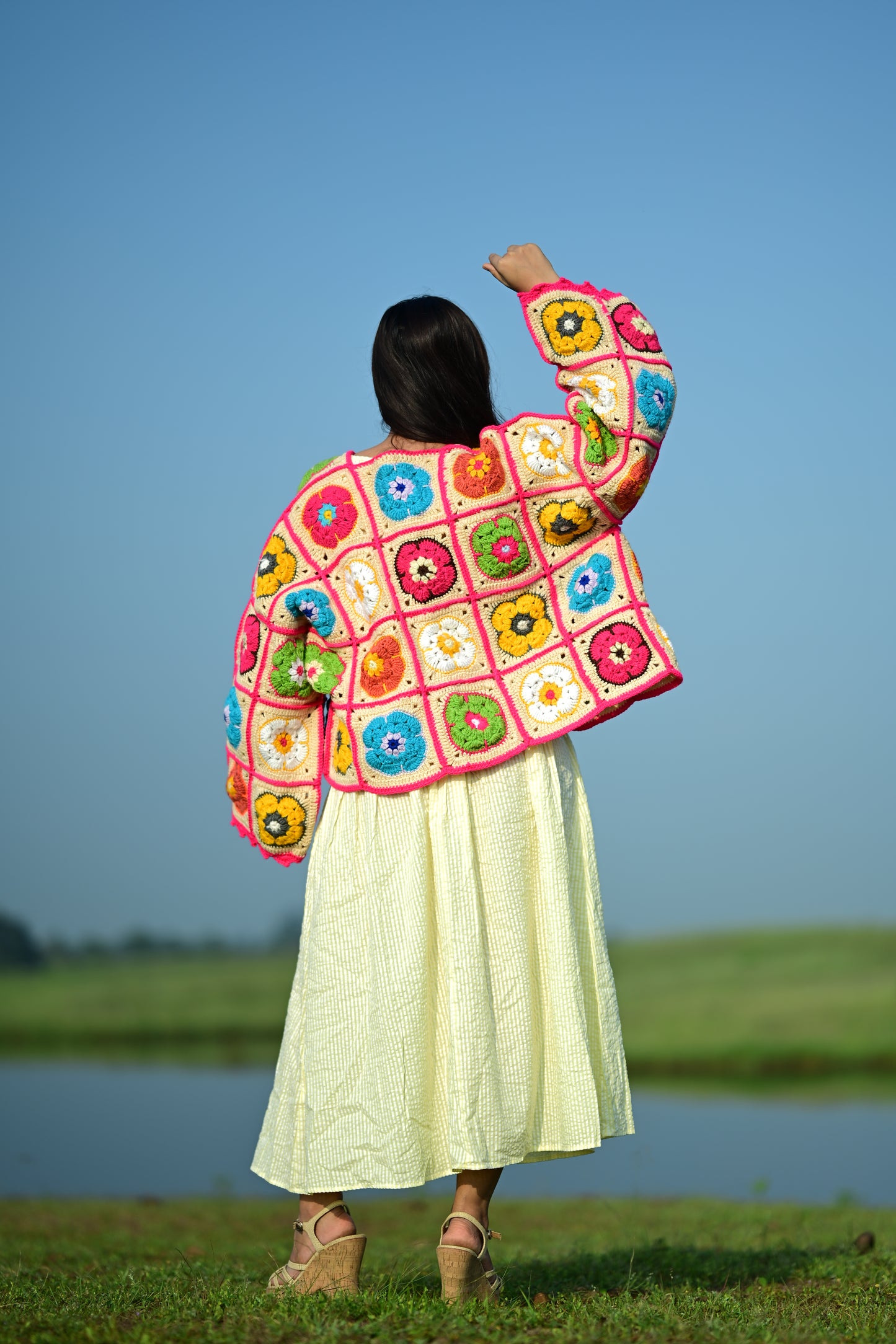 Blair Patch Handmade Cardigan - Multicolour