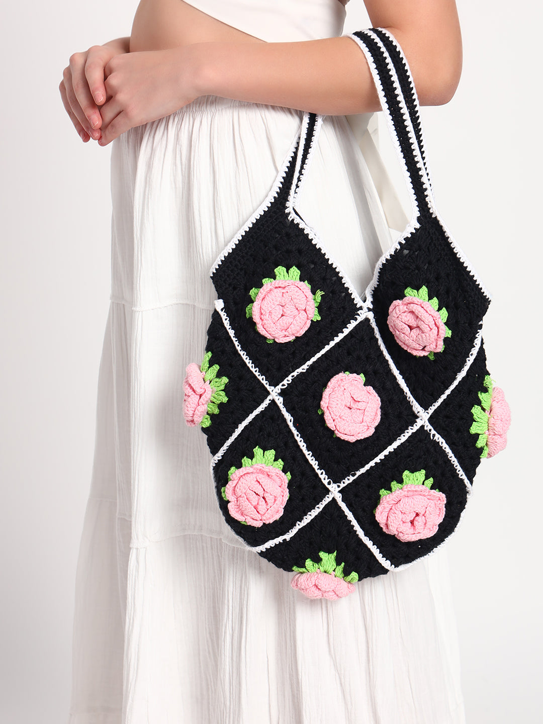 Midnight Bloom Crochet Handmade Bag