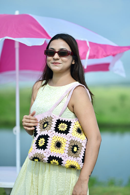 Harlee Cotton Crochet Bag