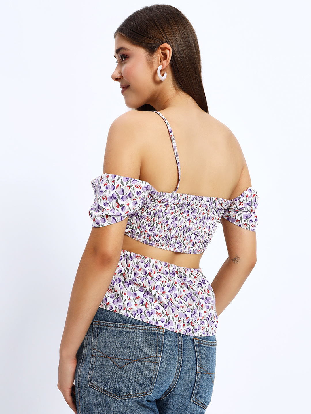 Korean Lilic Floral Top