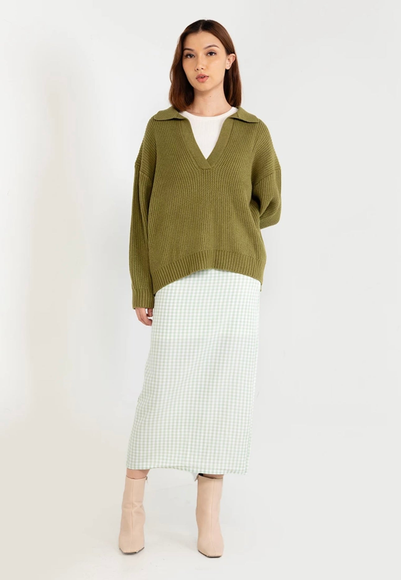Scandi Ghingham Long Skirt