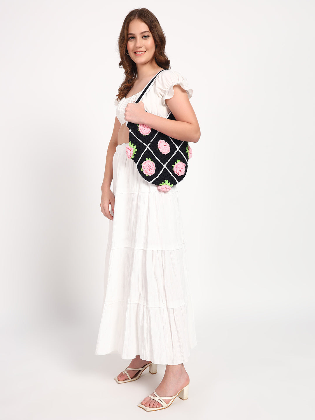 Midnight Bloom Crochet Handmade Bag