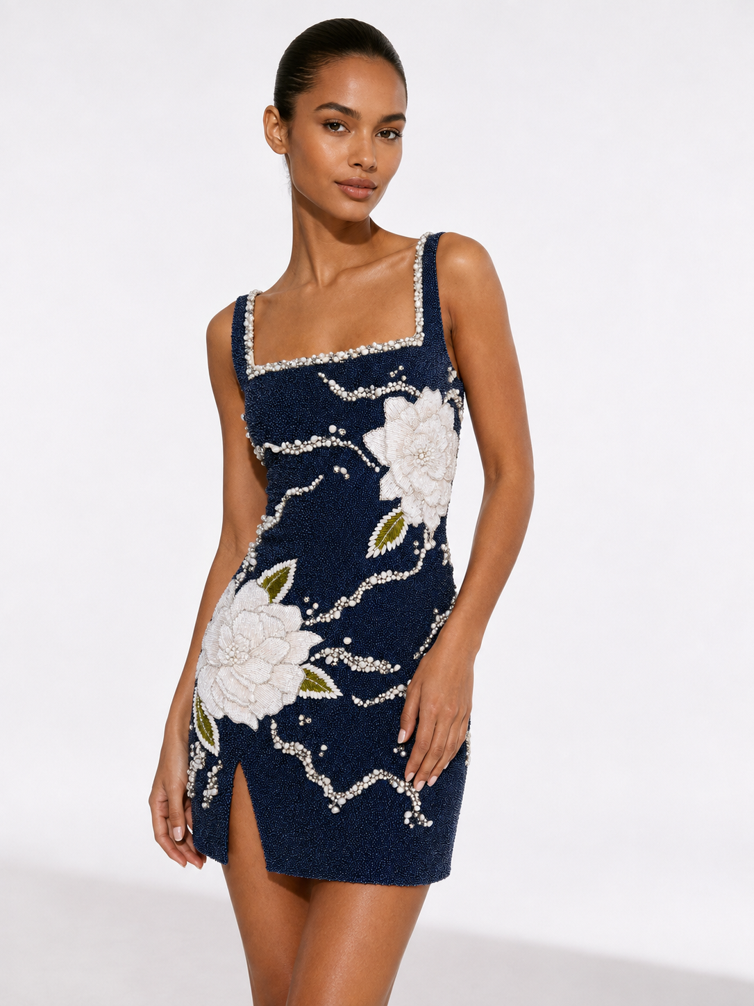 Navy Flora Dress