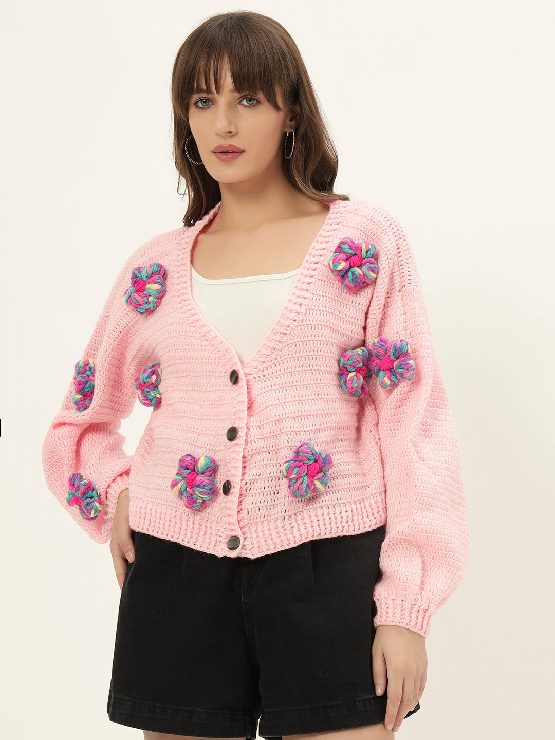 Metta Multipink Daisy cardigan