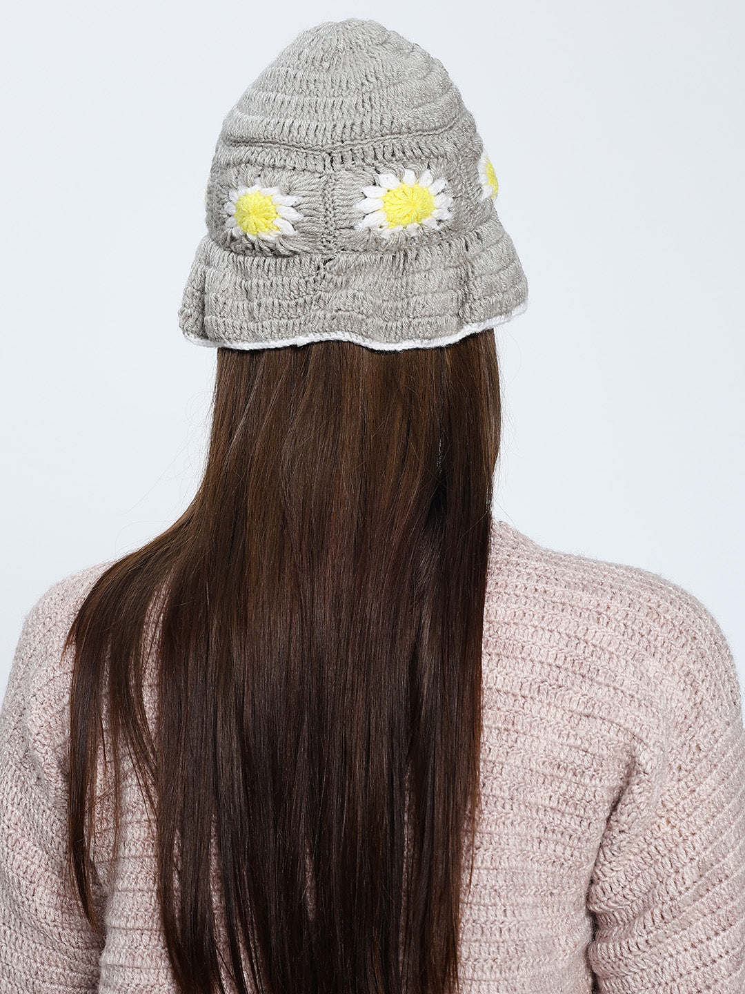 Grey Daisy Beanie