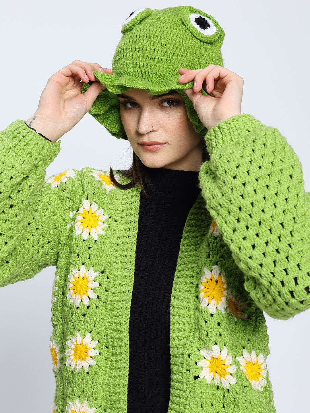 Frog Crochet Beanie