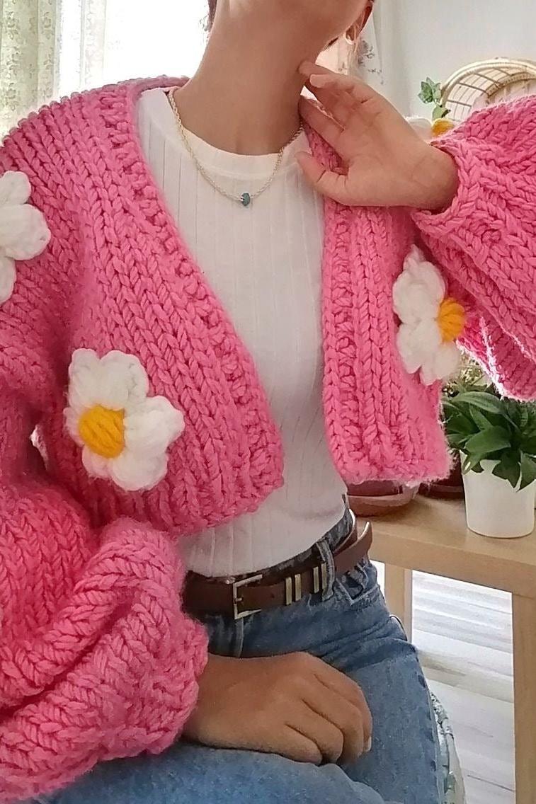 Poppink daisy sweater - SUGERCANDY