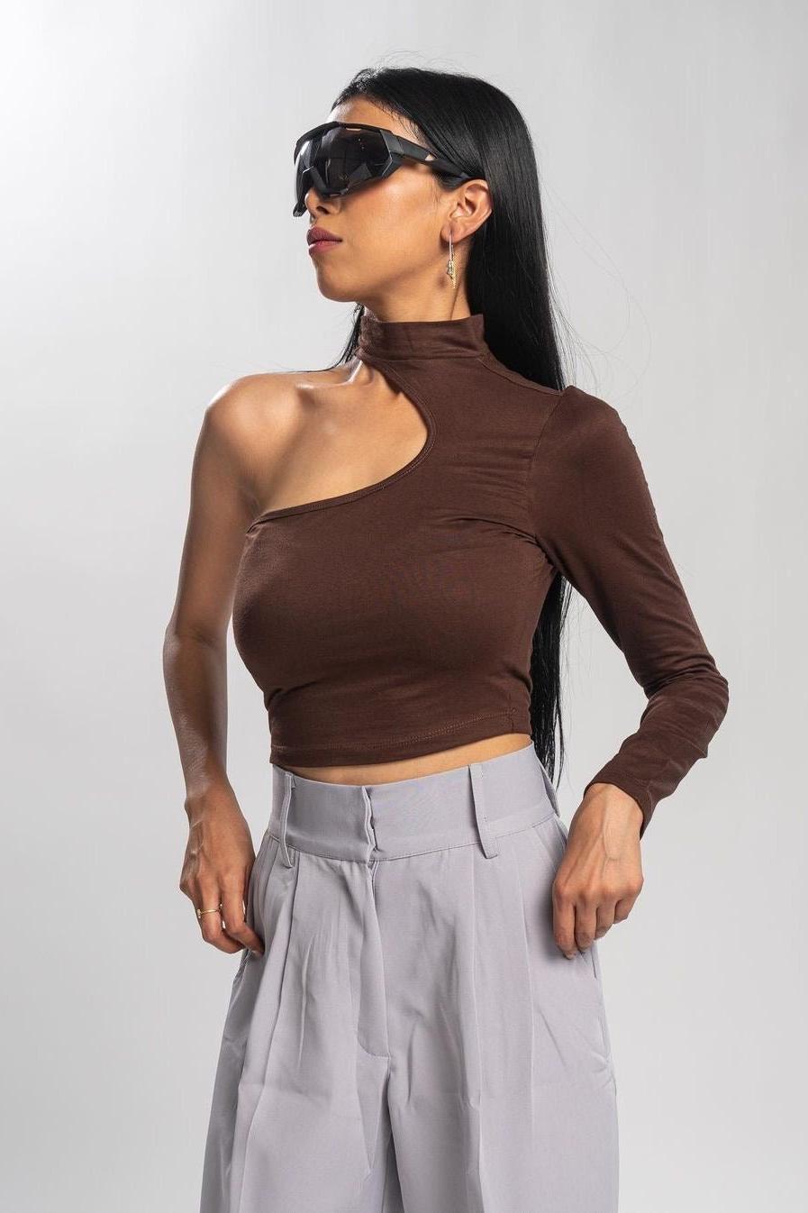 Side Brown Cutout Top - SUGERCANDY