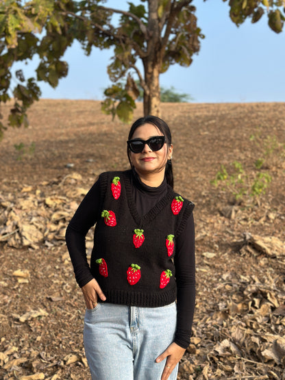 Strawberry Black Vest