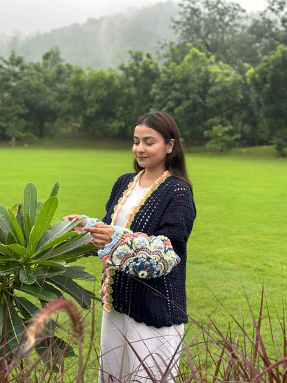 Intarsia Cardigan - NavyBlue