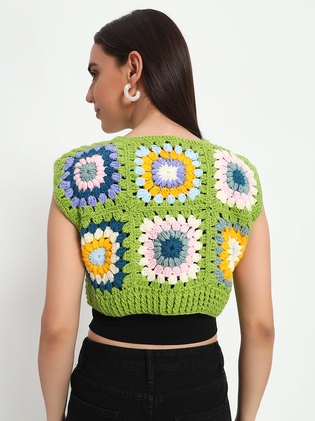 Mexico Green Granny Vest