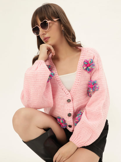 Metta Multipink Daisy cardigan