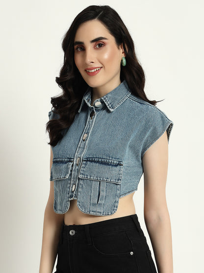 Pocket Denim Top