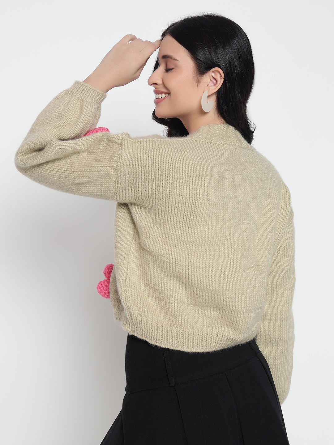 Love Tactic Cardigan - Pink Beige