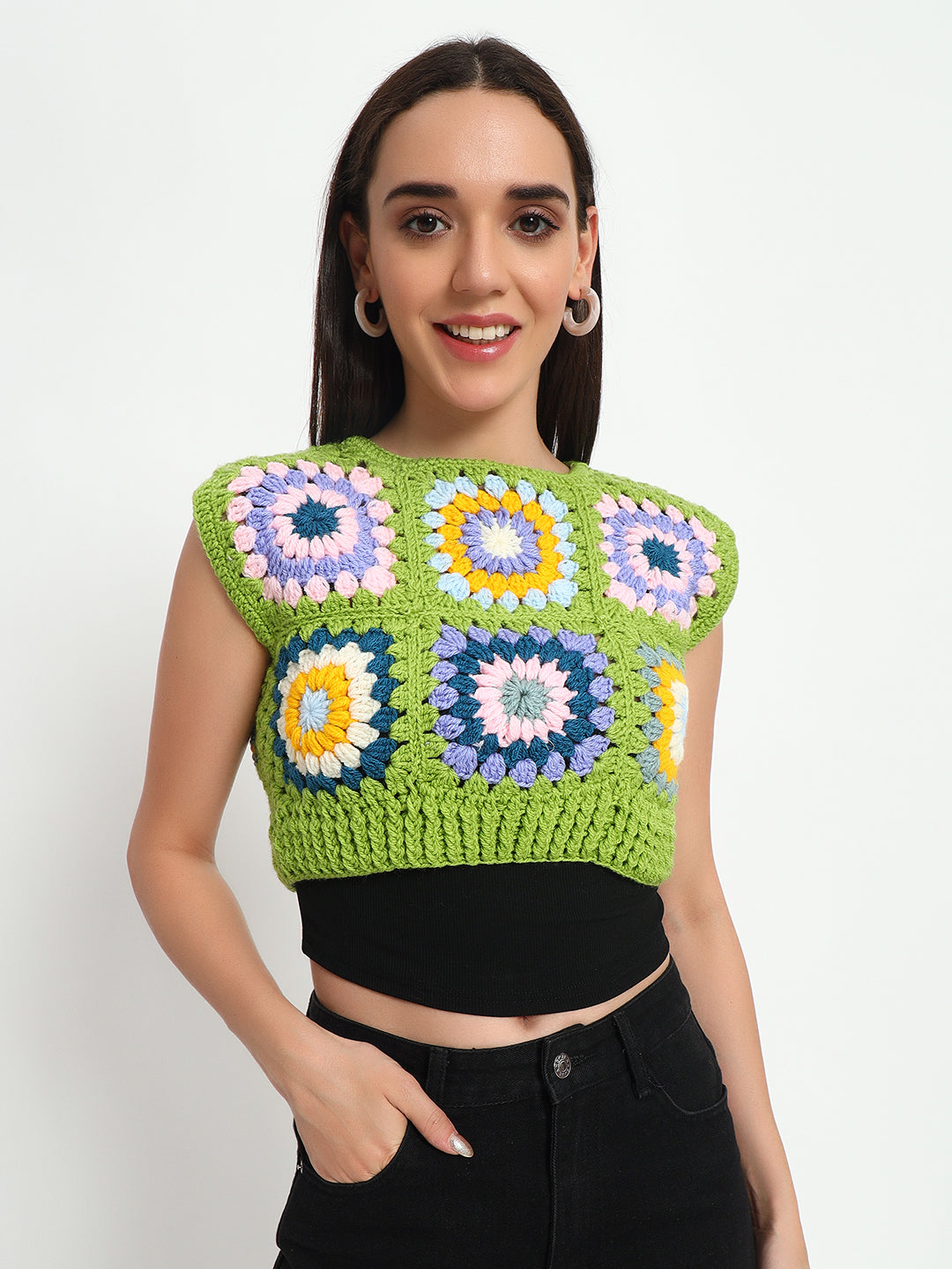 Mexico Green Granny Vest