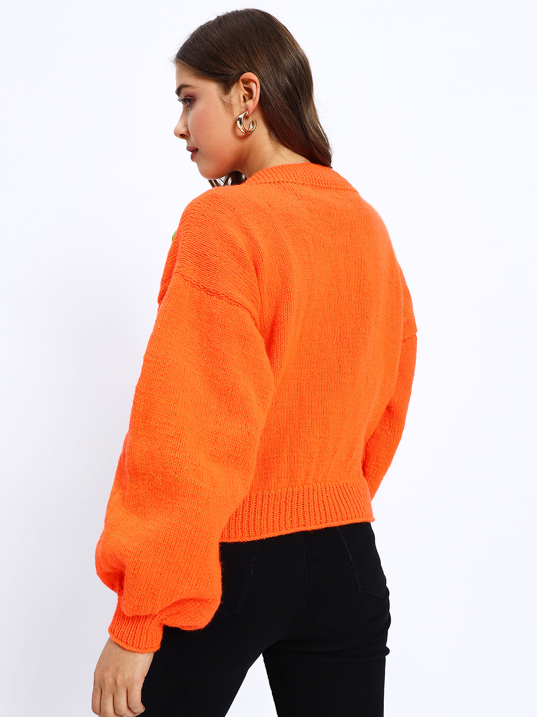 Avocado Orange Cardigan