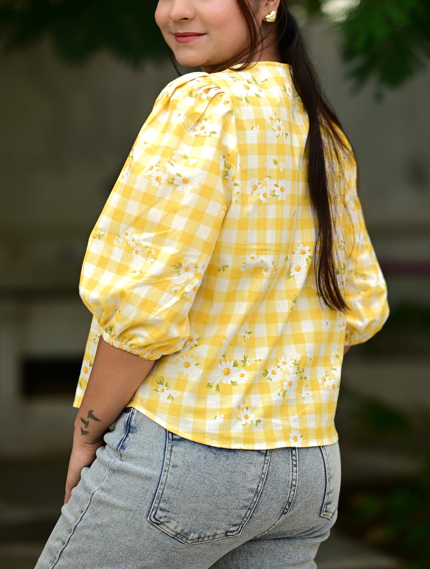 Mango gingham top