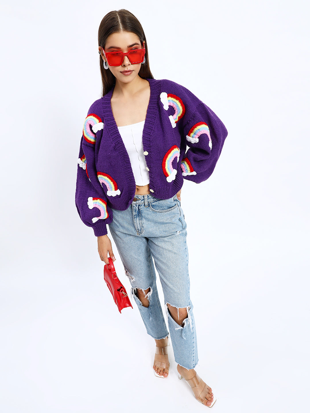 Rainbow Purple Cardigan