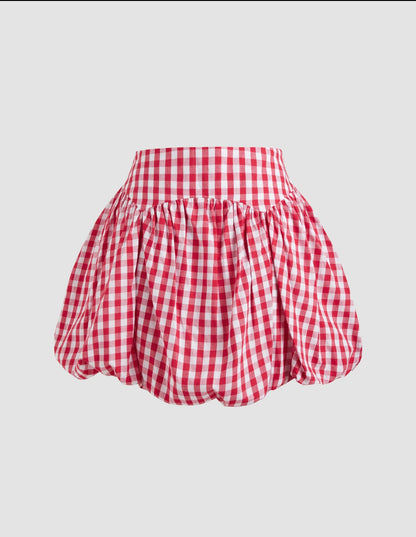 Gingham ballon Skirt