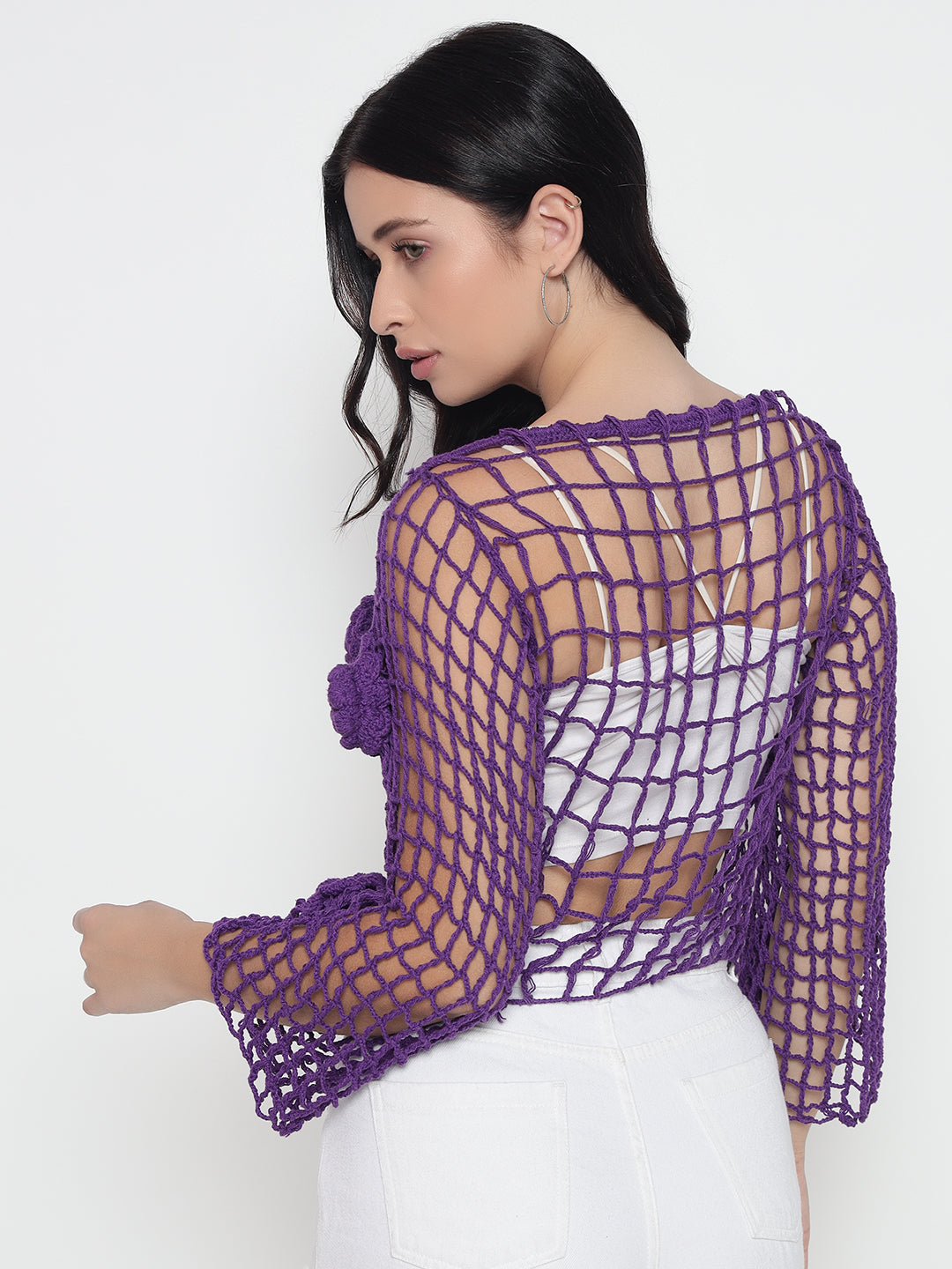 BeeQueen Purple Crochet Top