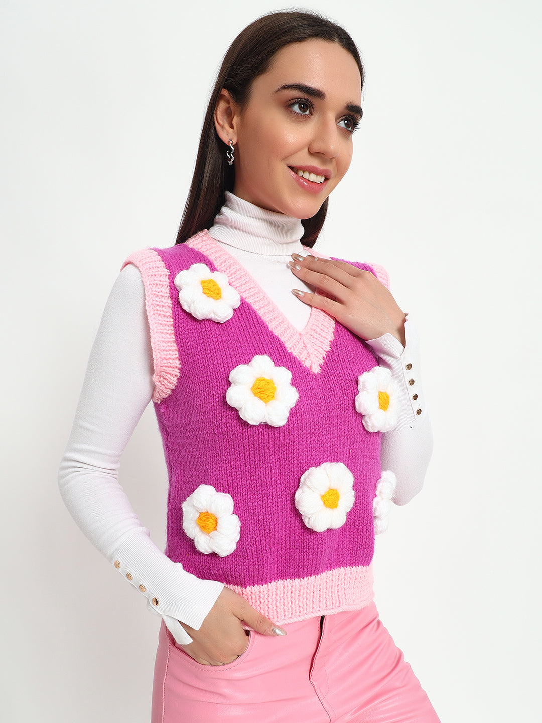 Pink Daisy Vest