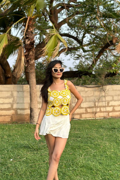 Lemon Crochet Top