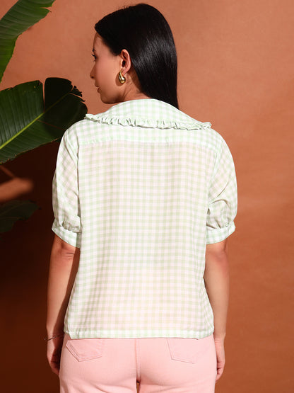 Classy Ghingham Collar Shirt