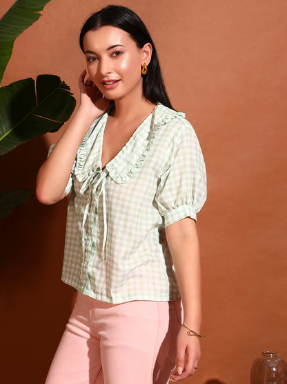 Classy Ghingham Collar Shirt