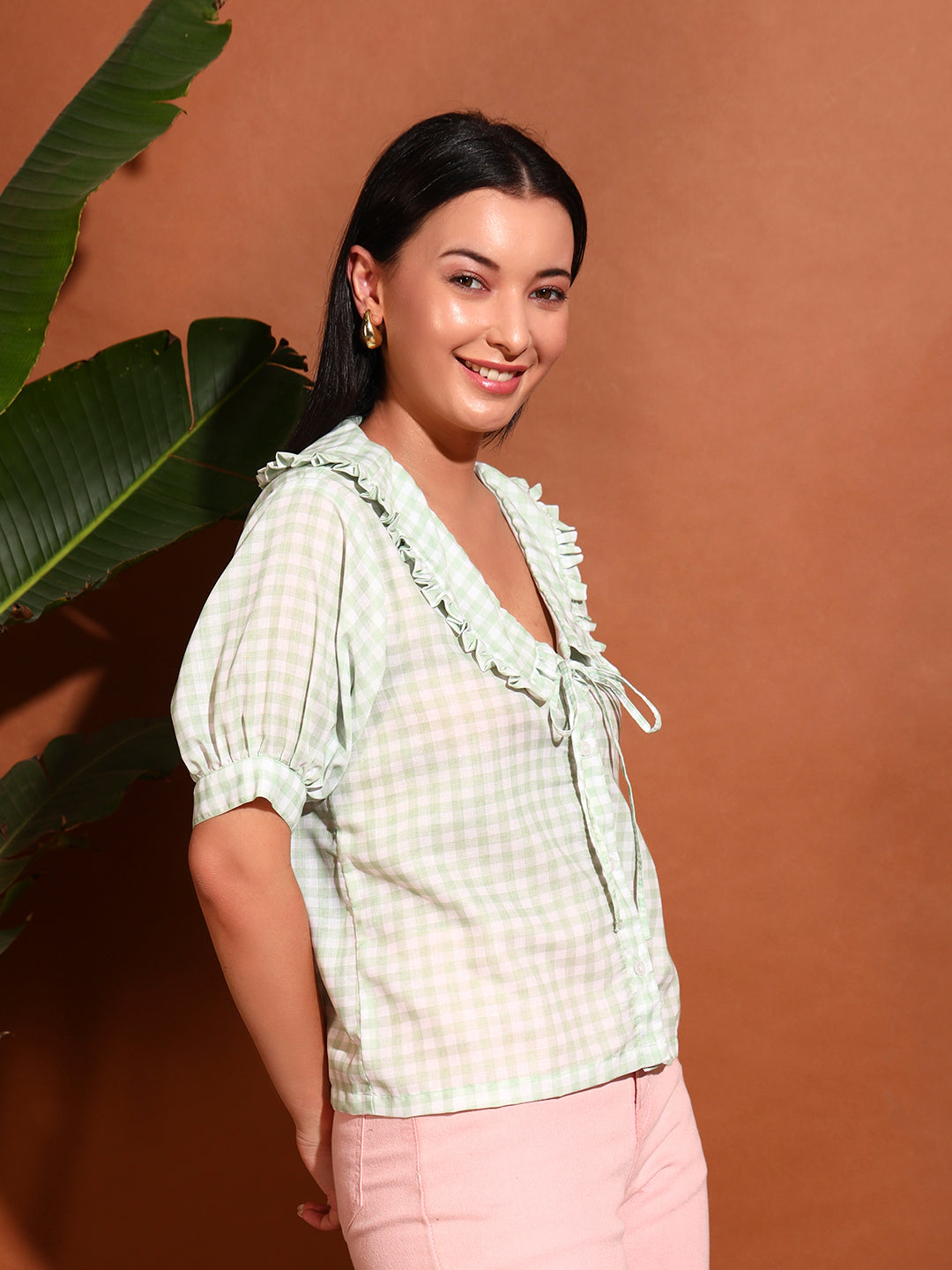 Classy Ghingham Collar Shirt