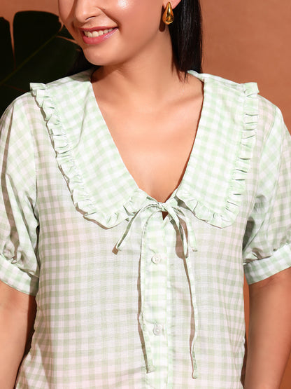 Classy Ghingham Collar Shirt