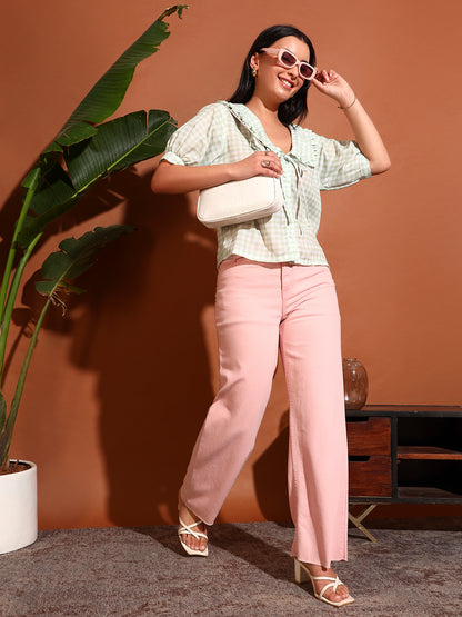 Classy Ghingham Collar Shirt