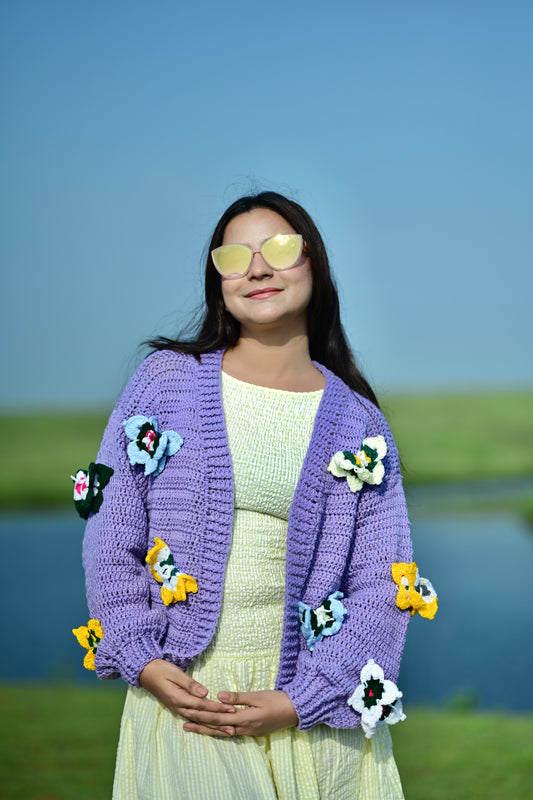 Purple Butterfly Cardigan