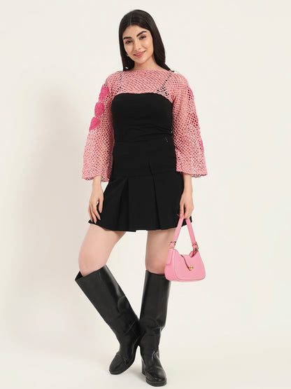 Rosebud H-Mesh Handmade Top - Pink