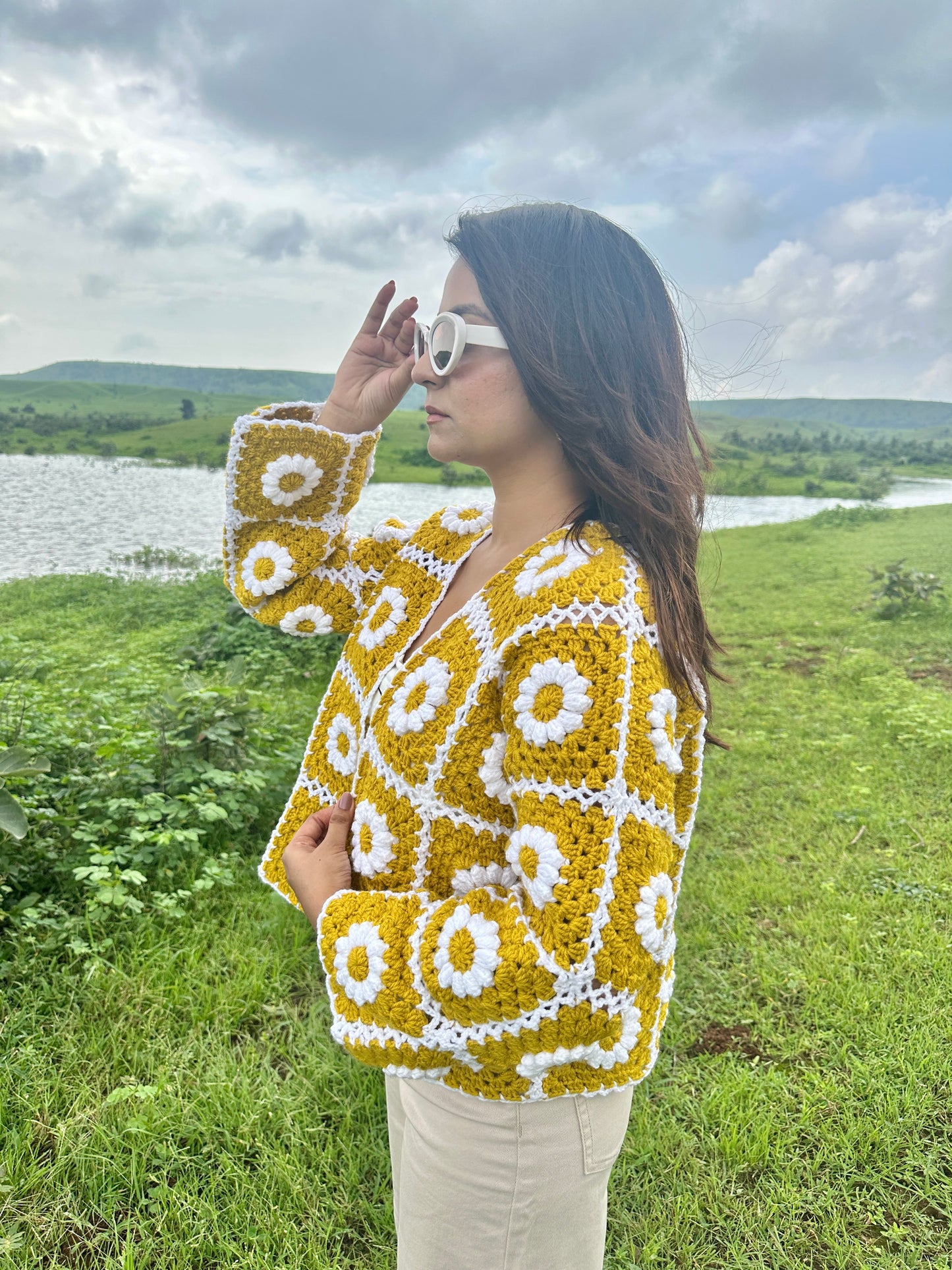 Pookie Daisy Mustard Cardigan