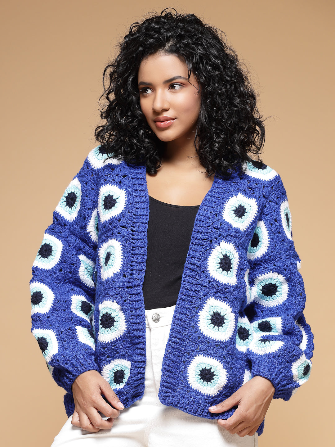 Evil Eye Patch Cardigan